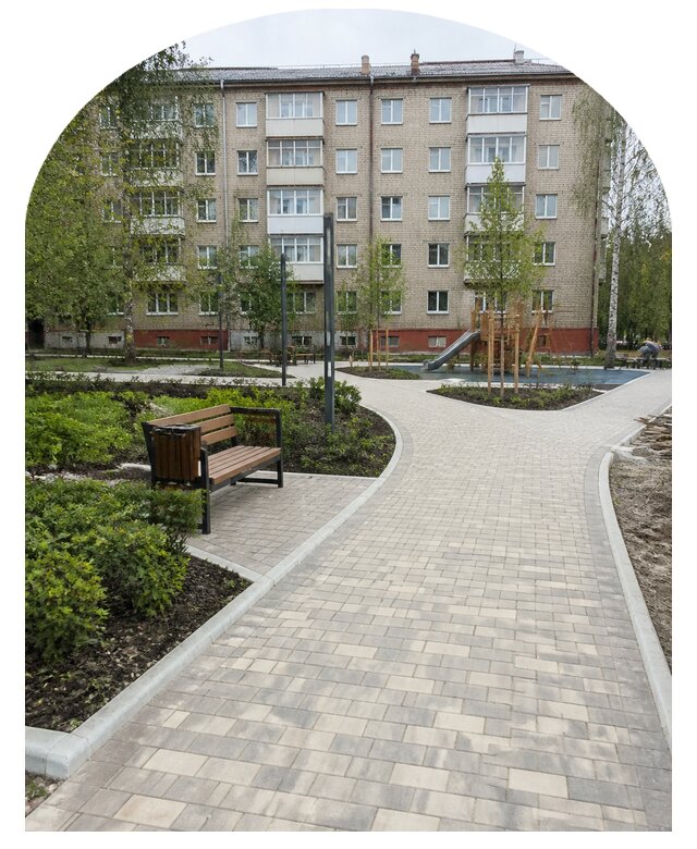 Благоустройство двора МКД под ключ в Курчатове от 254700 р. | Метпроект-Крч