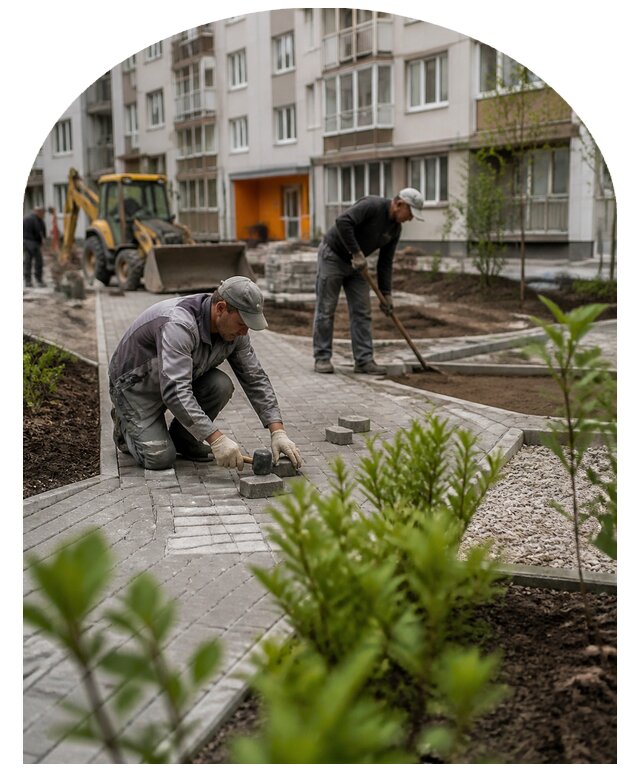 Благоустройство двора многоквартирного дома в Курчатове